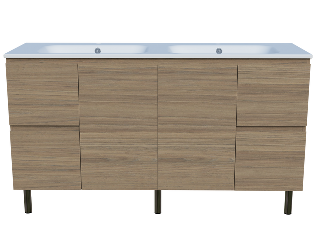 Nevada Vanity 1500mm Double Bowl Haven Top On Legs (NEV-V-1500-D-HVN-L)