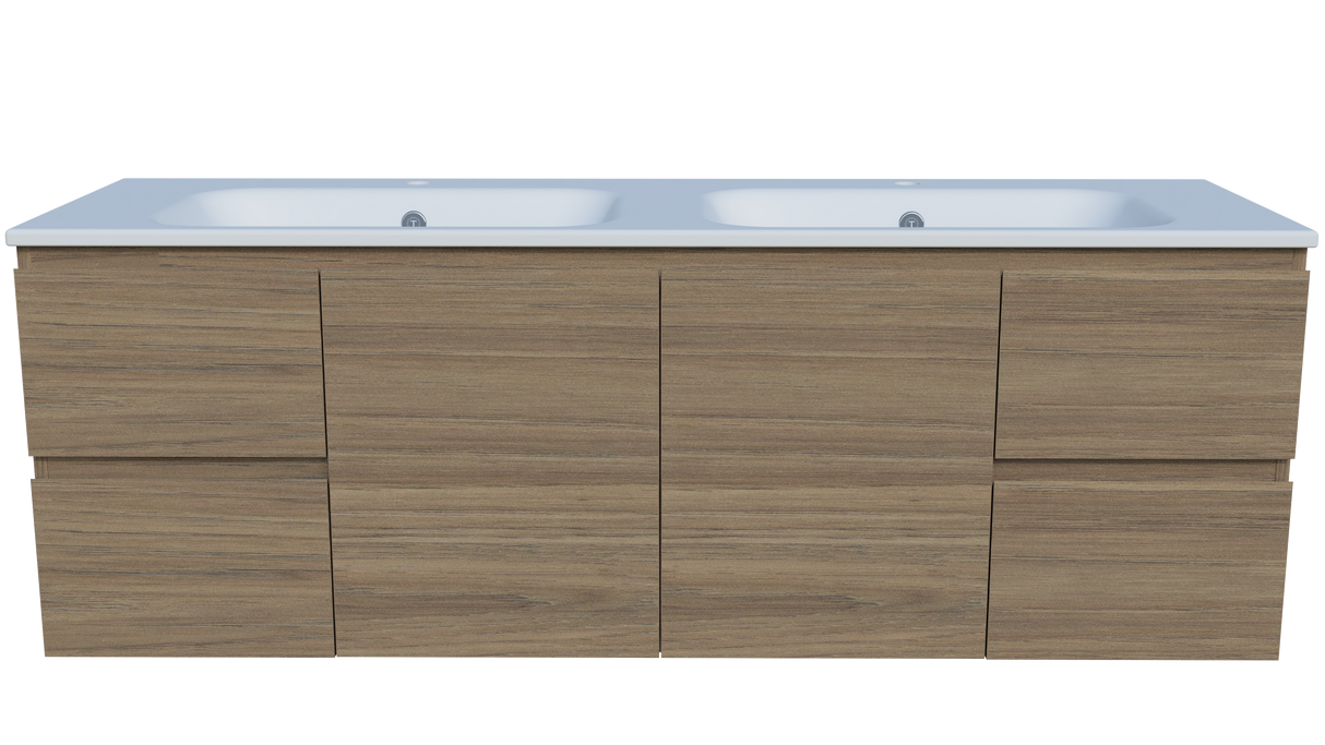 Nevada Vanity 1500mm Double Bowl Haven Top Wall hung (NEV-V-1500-D-HVN-W)