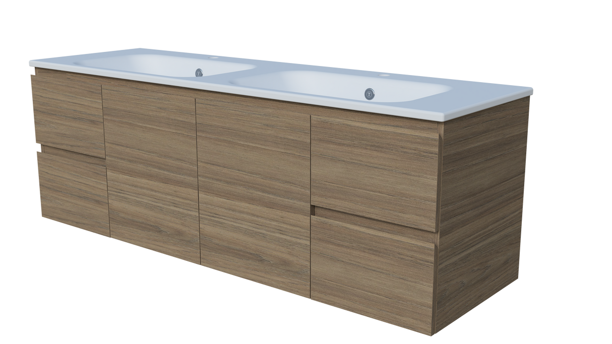 Nevada Vanity 1500mm Double Bowl Haven Top Wall hung (NEV-V-1500-D-HVN-W)
