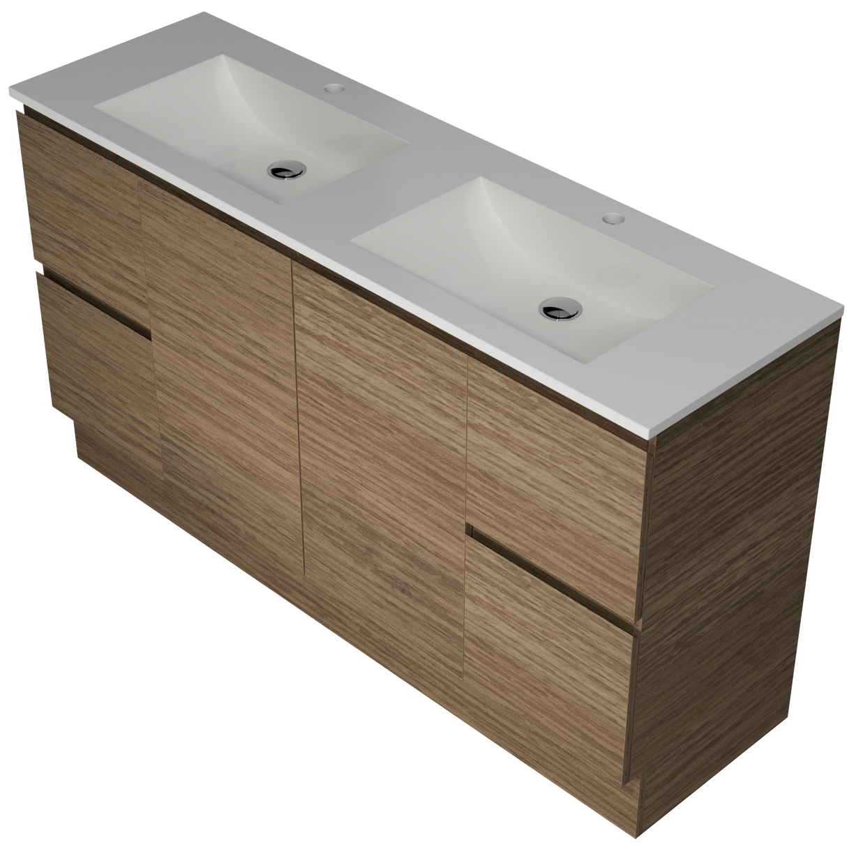 Nevada Vanity 1500mm Double Bowl Regal Top Floor standing (NEV-V-1500-D-REG-F)