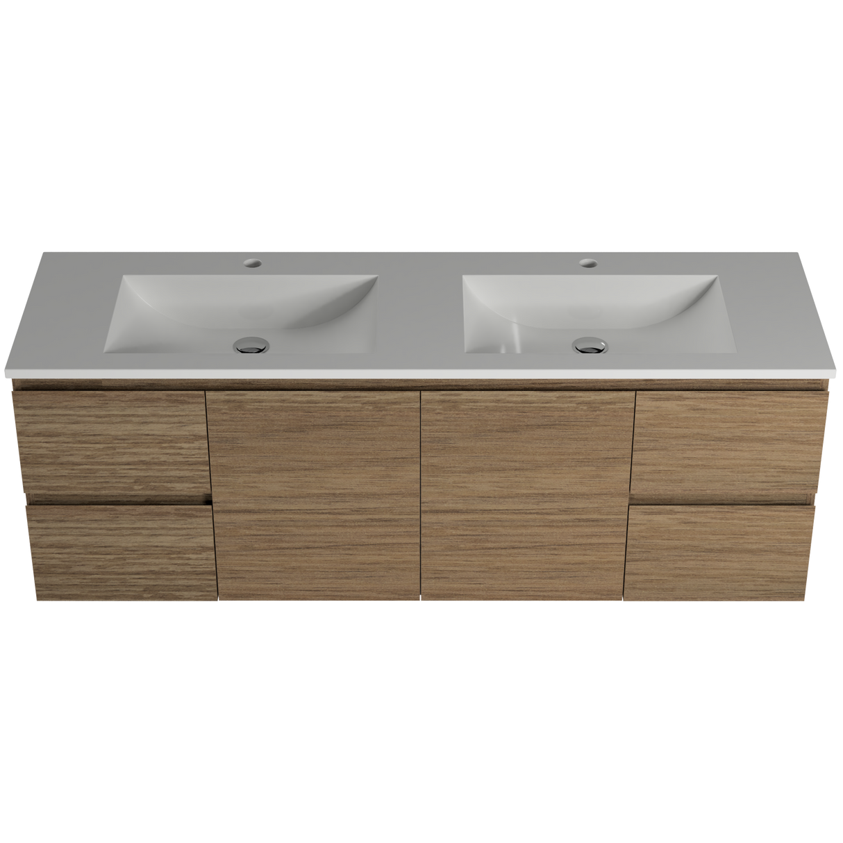 Nevada Vanity 1500mm Double Bowl Regal Top Wall hung (NEV-V-1500-D-REG-W)