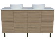 Nevada Vanity 1500mm Double White Gloss Above Counter Basins SilkSurface Top On Legs (NEV-V-1500-D-SSA-L)