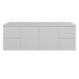 Nevada Vanity 1500mm Double White Gloss Above Counter Basins SilkSurface Top Wall hung (NEV-V-1500-D-SSA-W)