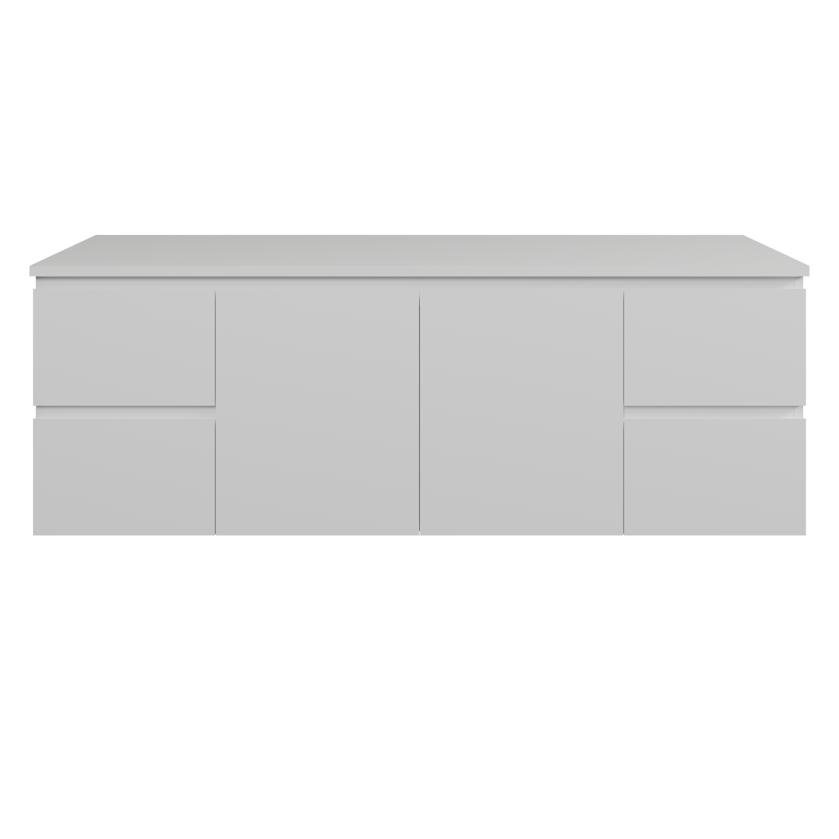 Nevada Vanity 1500mm Double White Gloss Above Counter Basins SilkSurface Top Wall hung (NEV-V-1500-D-SSA-W)