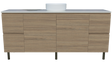 Nevada Vanity 1800mm Centre White Gloss Above Counter Basin SilkSurface Top On Legs (NEV-V-1800-C-SSA-L)