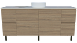 Nevada Vanity 1800mm Centre White Gloss Above Counter Basin SilkSurface Top On Legs (NEV-V-1800-C-SSA-L)