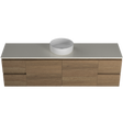 Nevada Vanity 1800mm Centre White Gloss Above Counter Basin SilkSurface Top Wall hung (NEV-V-1800-C-SSA-W)