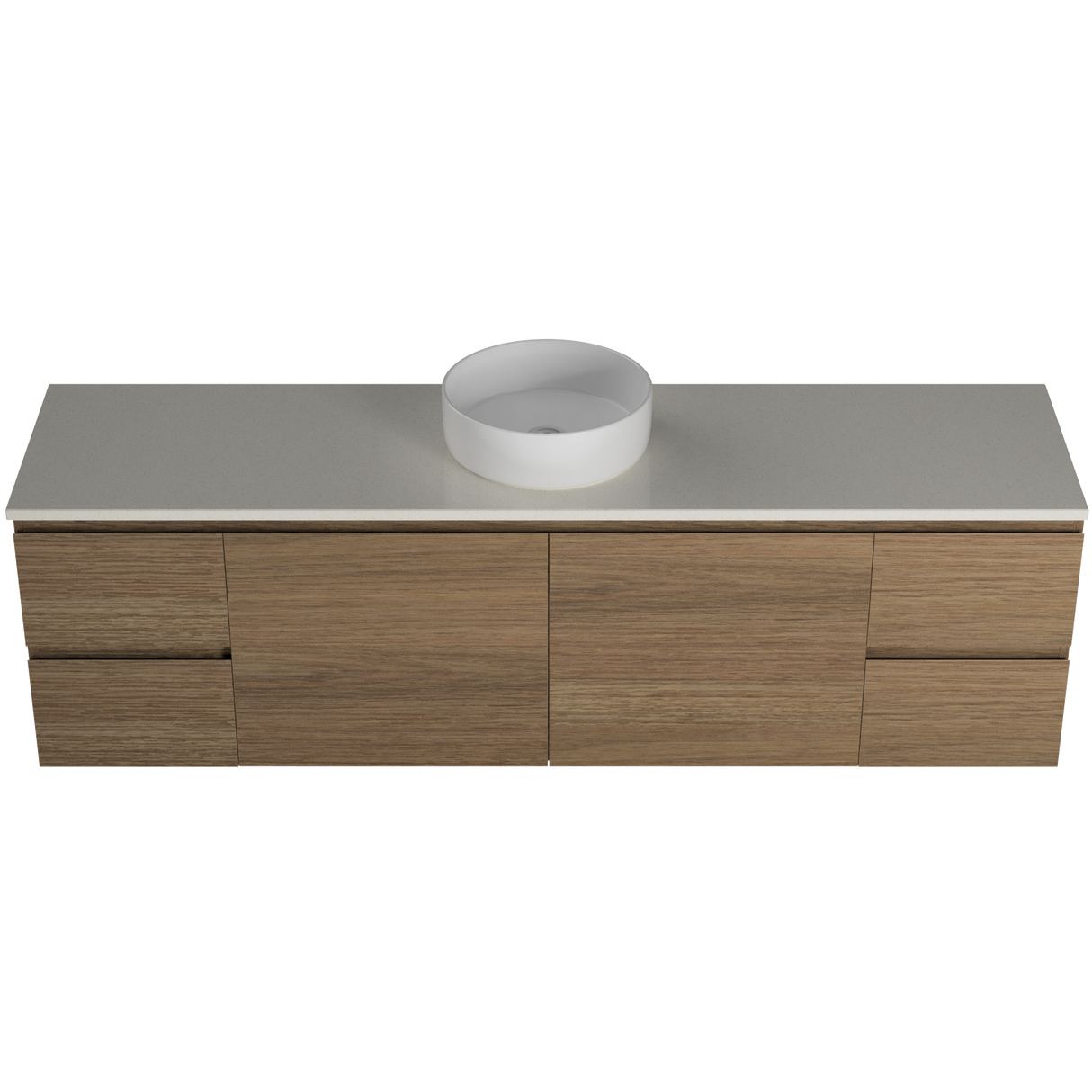 Nevada Vanity 1800mm Centre White Gloss Above Counter Basin SilkSurface Top Wall hung (NEV-V-1800-C-SSA-W)