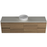 Nevada Vanity 1800mm Centre White Gloss Above Counter Basin SilkSurface Top Wall hung (NEV-V-1800-C-SSA-W)