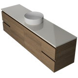 Nevada Vanity 1800mm Centre White Gloss Above Counter Basin SilkSurface Top Wall hung (NEV-V-1800-C-SSA-W)
