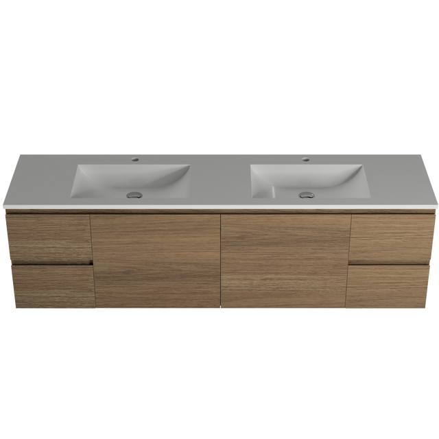 Nevada Vanity 1800mm Double Bowl Regal Top Wall hung (NEV-V-1800-D-REG-W)