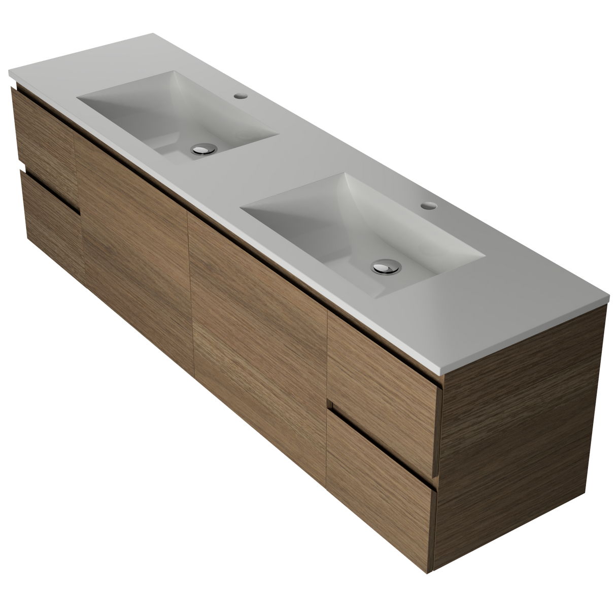 Nevada Vanity 1800mm Double Bowl Regal Top Wall hung (NEV-V-1800-D-REG-W)