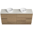 Nevada Vanity 1800mm Double White Gloss Above Counter Basins SilkSurface Top Floor standing (NEV-V-1800-D-SSA-F)