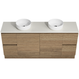 Nevada Vanity 1800mm Double White Gloss Above Counter Basins SilkSurface Top Floor standing (NEV-V-1800-D-SSA-F)