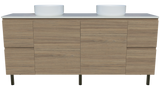 Nevada Vanity 1800mm Double White Gloss Above Counter Basins SilkSurface Top On Legs (NEV-V-1800-D-SSA-L)