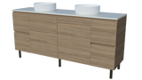 Nevada Vanity 1800mm Double White Gloss Above Counter Basins SilkSurface Top On Legs (NEV-V-1800-D-SSA-L)