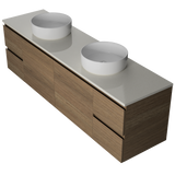 Nevada Vanity 1800mm Double White Gloss Above Counter Basins SilkSurface Top Wall hung (NEV-V-1800-D-SSA-W)