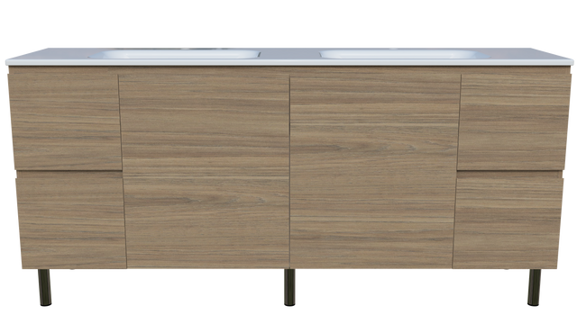 Nevada Vanity 1800mm Double Bowl Stadium Top On Legs (NEV-V-1800-D-STD-L)
