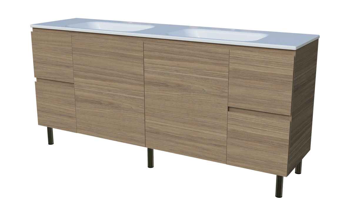 Nevada Vanity 1800mm Double Bowl Stadium Top On Legs (NEV-V-1800-D-STD-L)
