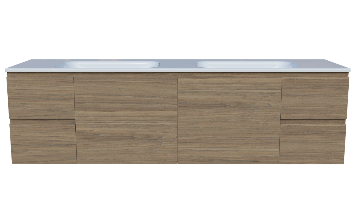 Nevada Vanity 1800mm Double Bowl Stadium Top Wall hung (NEV-V-1800-D-STD-W)