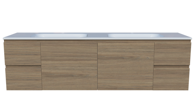 Nevada Vanity 1800mm Double Bowl Stadium Top Wall hung (NEV-V-1800-D-STD-W)