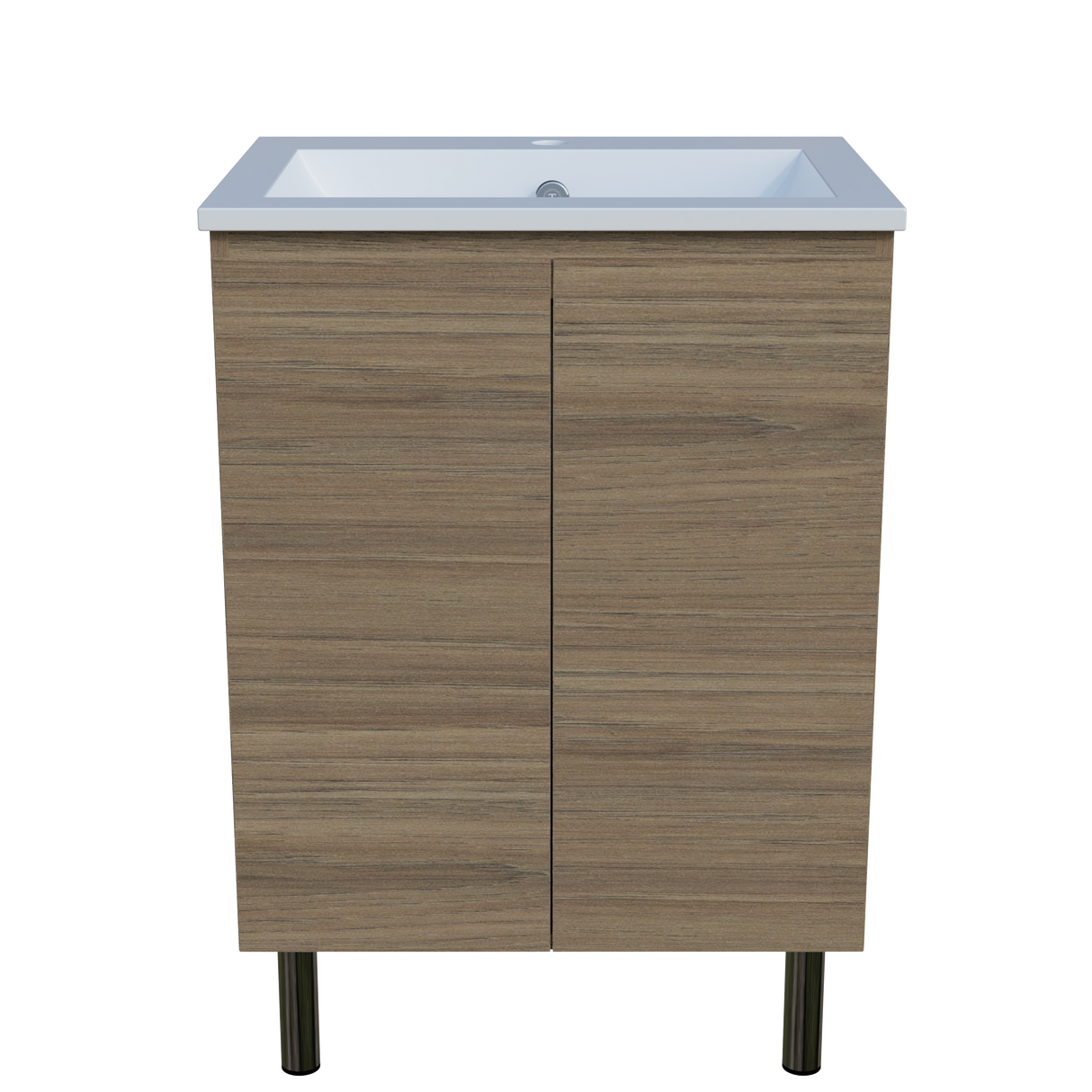 Nevada Vanity 600mm Centre Bowl Alpha Top On Legs (NEV-V-600-C-APH-L)
