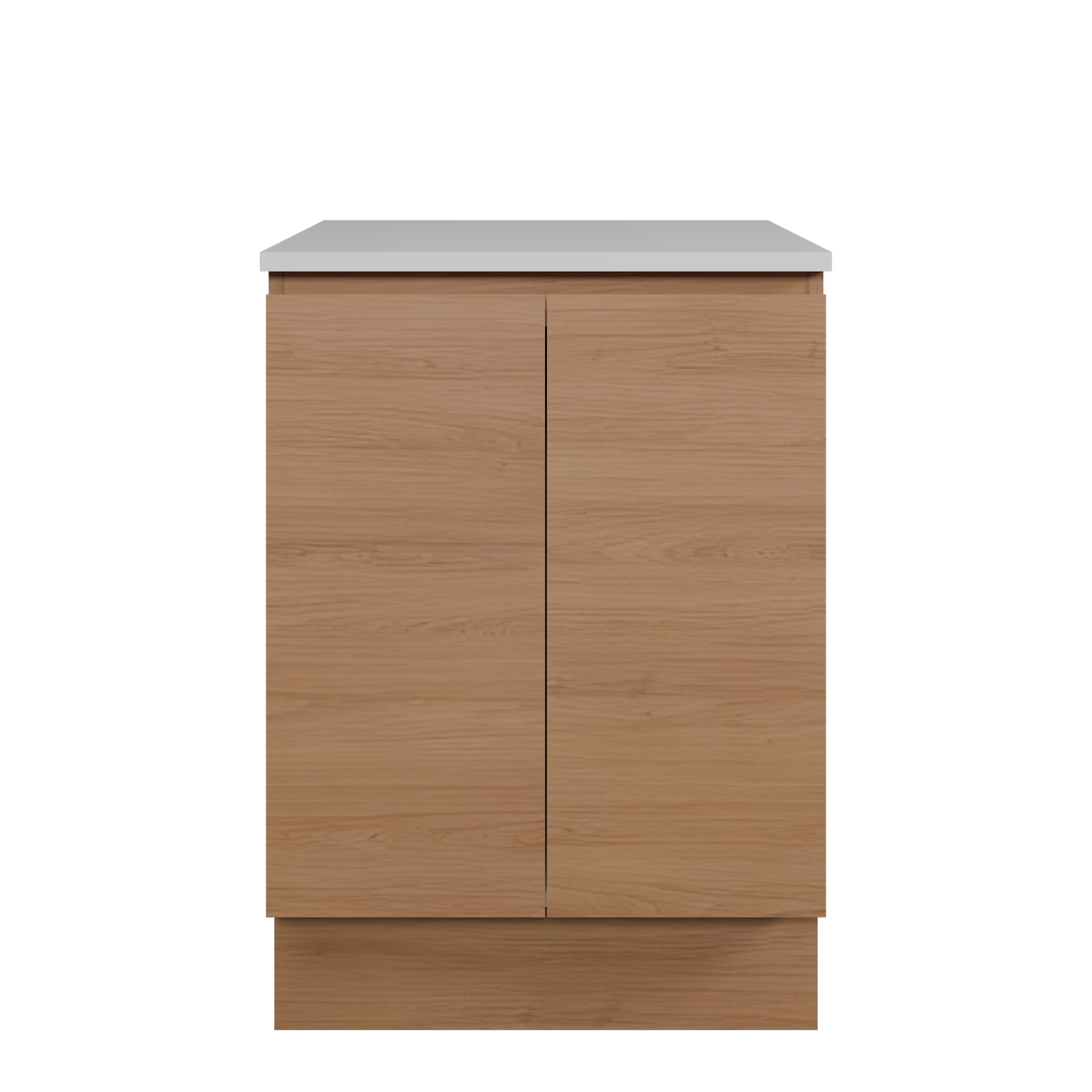 Nevada Vanity 600mm Centre White Gloss Above Counter Basin SilkSurface Top Floor standing (NEV-V-600-C-SSA-F)