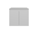Nevada Vanity 600mm Centre White Gloss Above Counter Basin SilkSurface Top Wall hung (NEV-V-600-C-SSA-W)