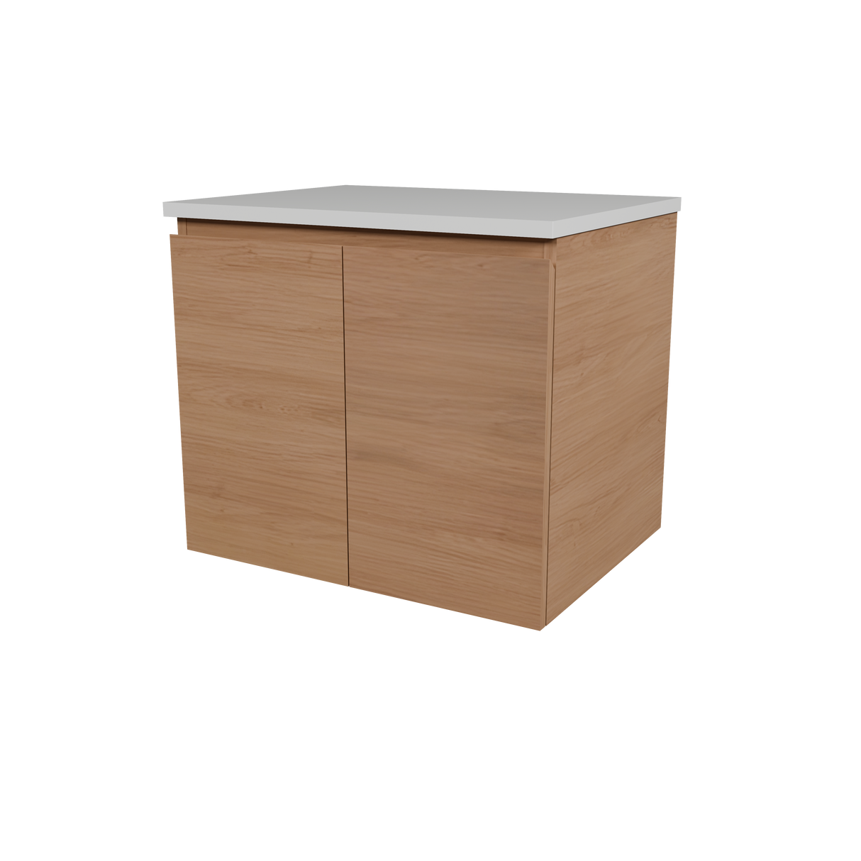 Nevada Vanity 600mm Centre White Gloss Above Counter Basin SilkSurface Top Wall hung (NEV-V-600-C-SSA-W)