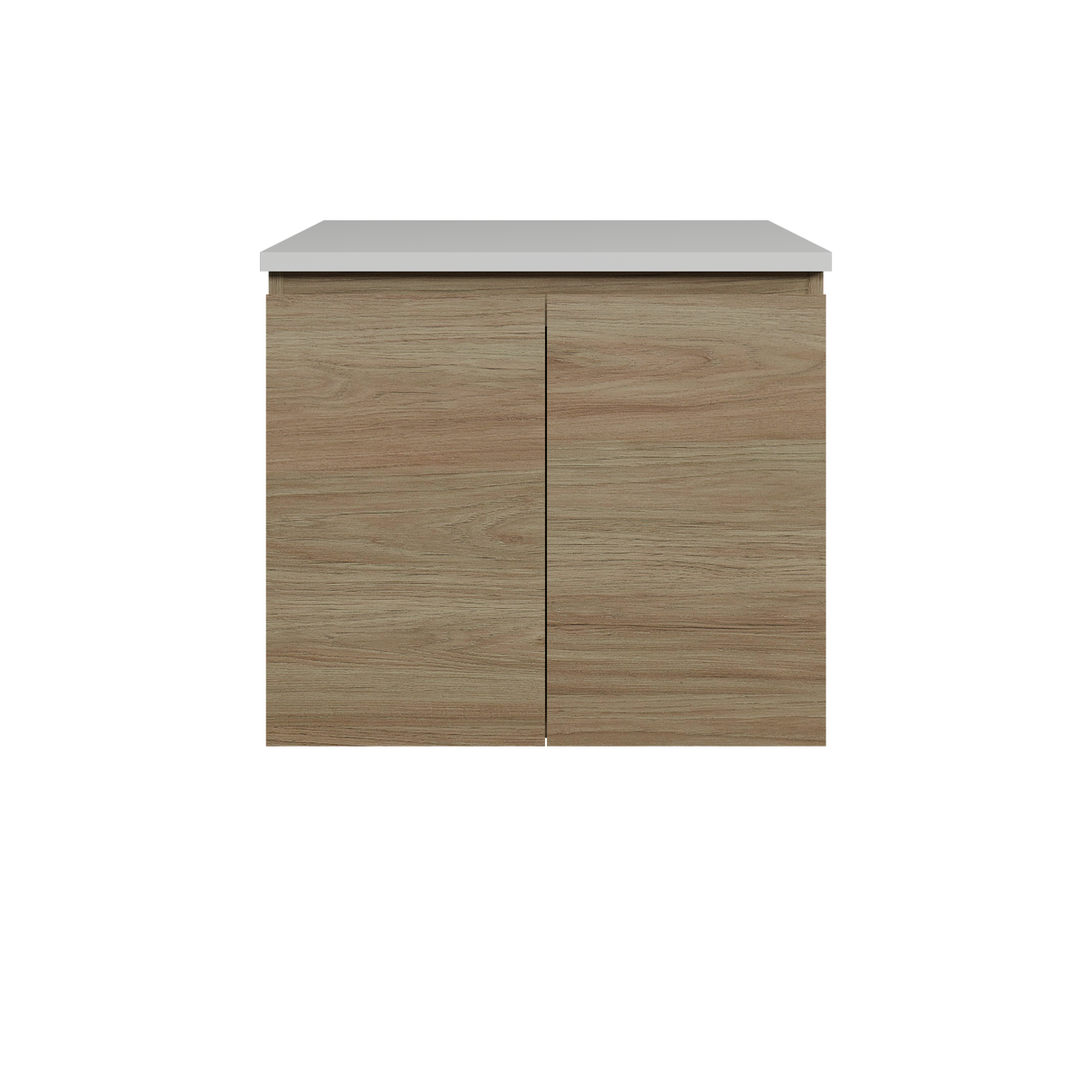 Nevada Vanity 600mm Centre White Gloss Above Counter Basin SilkSurface Top Wall hung (NEV-V-600-C-SSA-W)