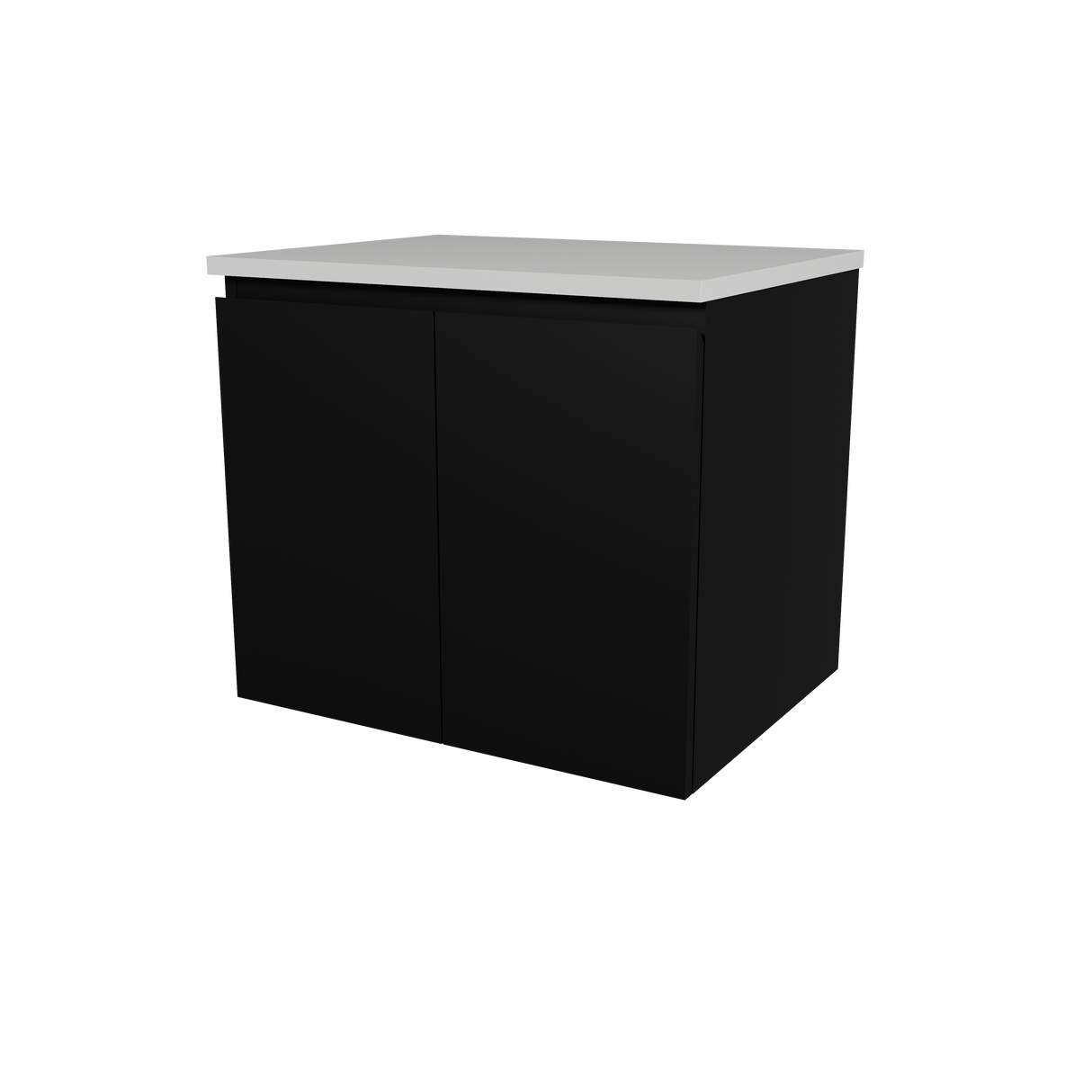 Nevada Vanity 600mm Centre White Gloss Above Counter Basin SilkSurface Top Wall hung (NEV-V-600-C-SSA-W)