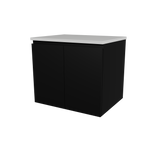 Nevada Vanity 600mm Centre White Gloss Above Counter Basin SilkSurface Top Wall hung (NEV-V-600-C-SSA-W)
