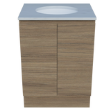 Nevada Vanity 600mm Centre White Gloss Under Counter Basin SilkSurface Top Floor standing (NEV-V-600-C-SSU-F)