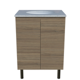 Nevada Vanity 600mm Centre White Gloss Under Counter Basin SilkSurface Top On Legs (NEV-V-600-C-SSU-L)