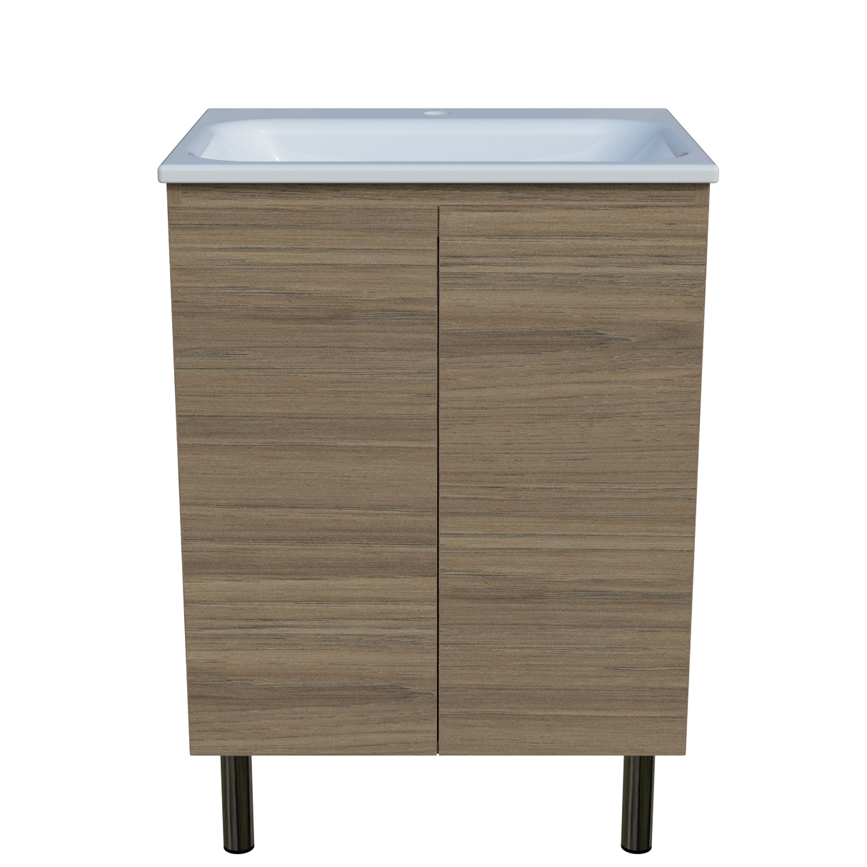 Nevada Vanity 600mm Centre Bowl Stadium Top On Legs (NEV-V-600-C-STD-L)