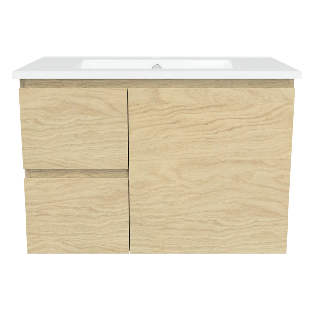 Nevada Vanity 750mm Centre Bowl Alpha Top Wall hung (NEV-V-750-C-APH-W)