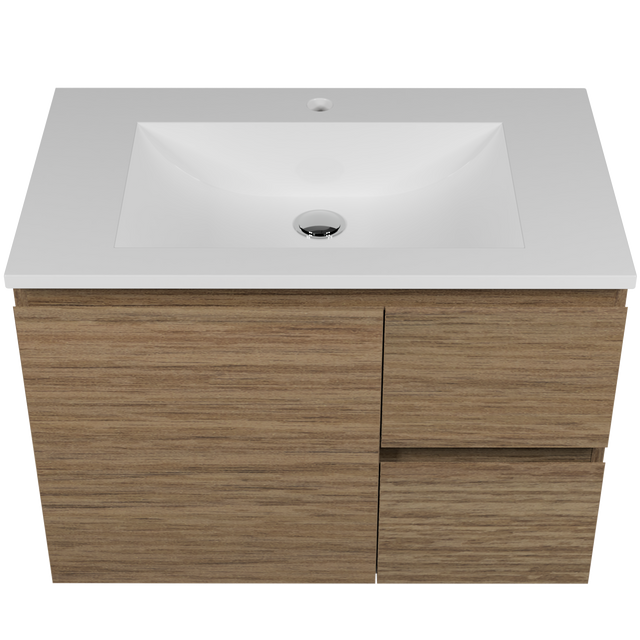 Nevada Vanity 750mm Centre Bowl Regal Top Wall hung (NEV-V-750-C-REG-W)
