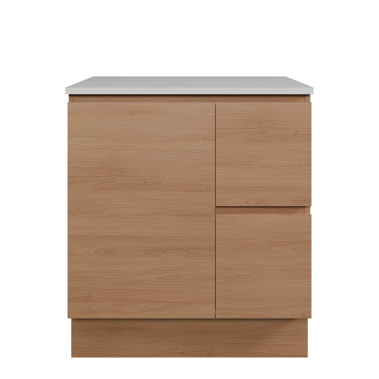 Nevada Vanity 750mm Centre White Gloss Above Counter Basin SilkSurface Top Floor standing (NEV-V-750-C-SSA-F)