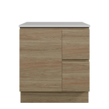 Nevada Vanity 750mm Centre White Gloss Above Counter Basin SilkSurface Top Floor standing (NEV-V-750-C-SSA-F)