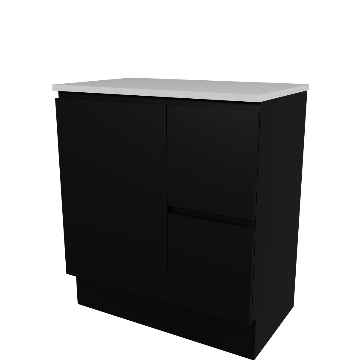 Nevada Vanity 750mm Centre White Gloss Above Counter Basin SilkSurface Top Floor standing (NEV-V-750-C-SSA-F)