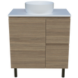 Nevada Vanity 750mm Centre White Gloss Above Counter Basin SilkSurface Top On Legs (NEV-V-750-C-SSA-L)