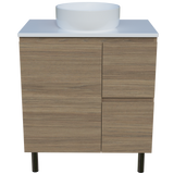 Nevada Vanity 750mm Centre White Gloss Above Counter Basin SilkSurface Top On Legs (NEV-V-750-C-SSA-L)