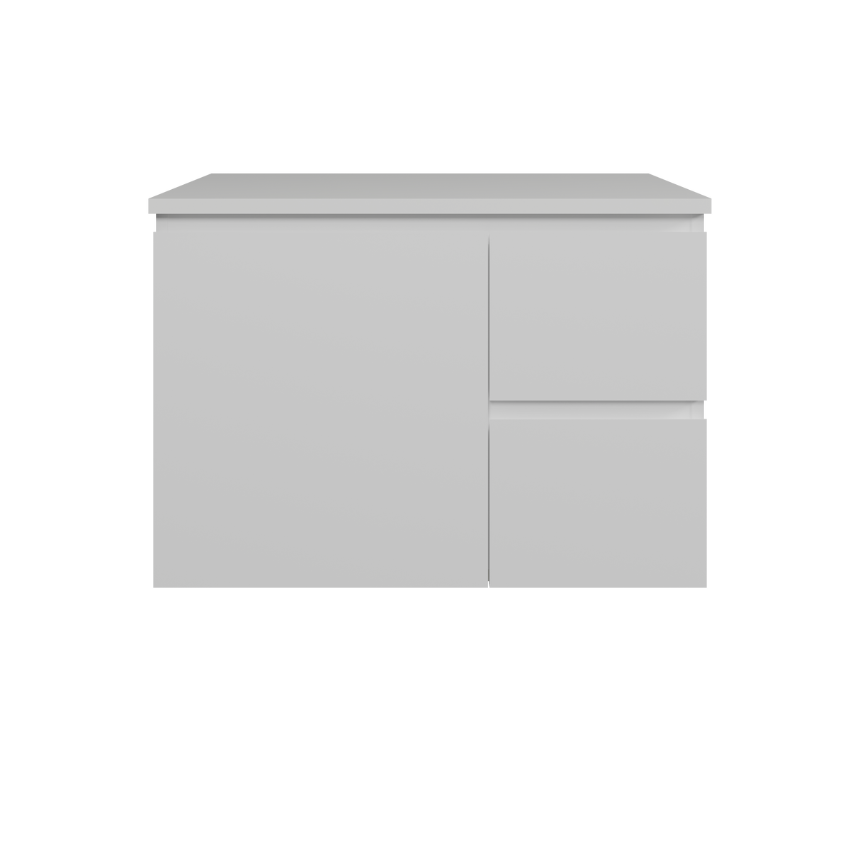 Nevada Vanity 750mm Centre White Gloss Above Counter Basin SilkSurface Top Wall hung (NEV-V-750-C-SSA-W)