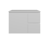 Nevada Vanity 750mm Centre White Gloss Above Counter Basin SilkSurface Top Wall hung (NEV-V-750-C-SSA-W)