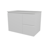 Nevada Vanity 750mm Centre White Gloss Above Counter Basin SilkSurface Top Wall hung (NEV-V-750-C-SSA-W)