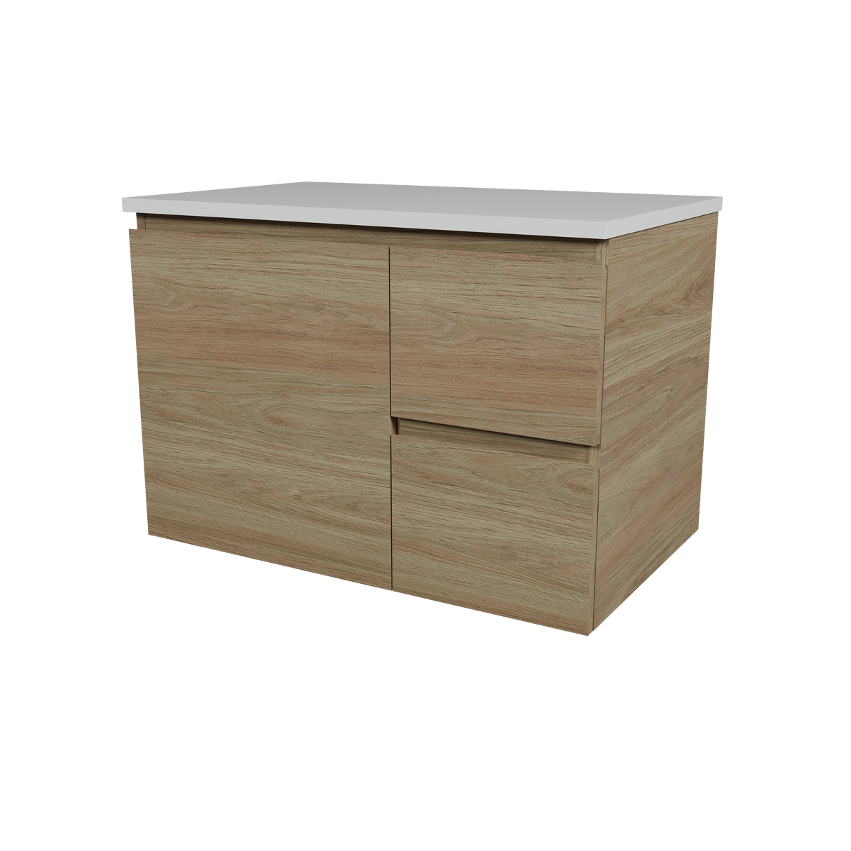 Nevada Vanity 750mm Centre White Gloss Above Counter Basin SilkSurface Top Wall hung (NEV-V-750-C-SSA-W)