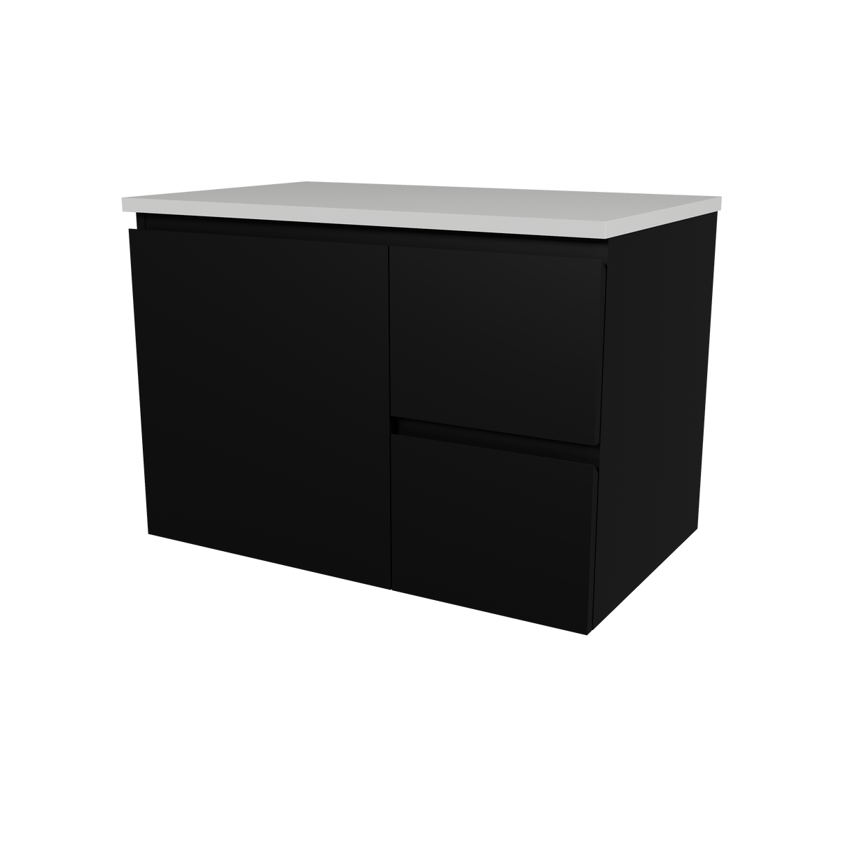 Nevada Vanity 750mm Centre White Gloss Above Counter Basin SilkSurface Top Wall hung (NEV-V-750-C-SSA-W)