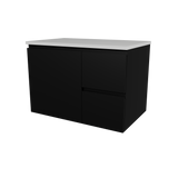 Nevada Vanity 750mm Centre White Gloss Above Counter Basin SilkSurface Top Wall hung (NEV-V-750-C-SSA-W)