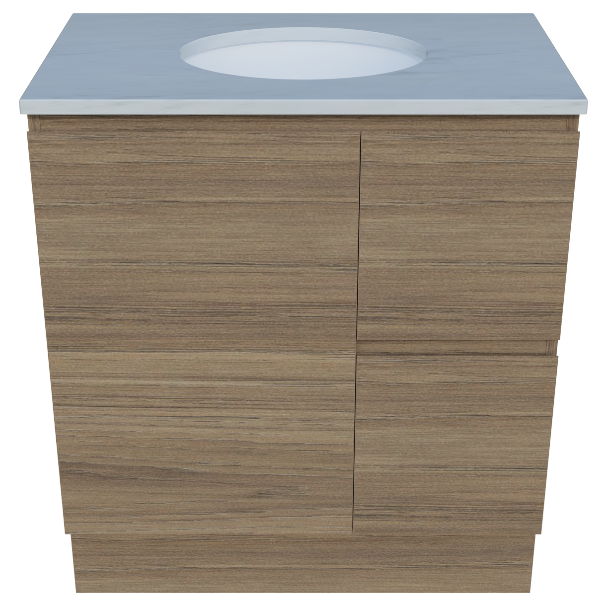 Nevada Vanity 750mm Centre White Gloss Under Counter Basin SilkSurface Top Floor standing (NEV-V-750-C-SSU-F)