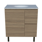 Nevada Vanity 750mm Centre White Gloss Under Counter Basin SilkSurface Top On Legs (NEV-V-750-C-SSU-L)